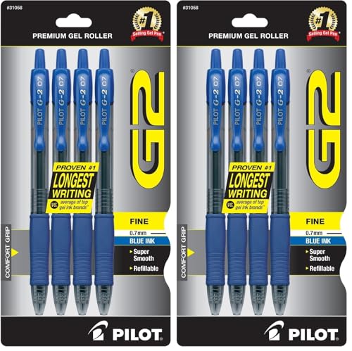 Bolígrafos Pilot G2 Premium Gel Roller 0.7mm Azul x8 miniatura 1