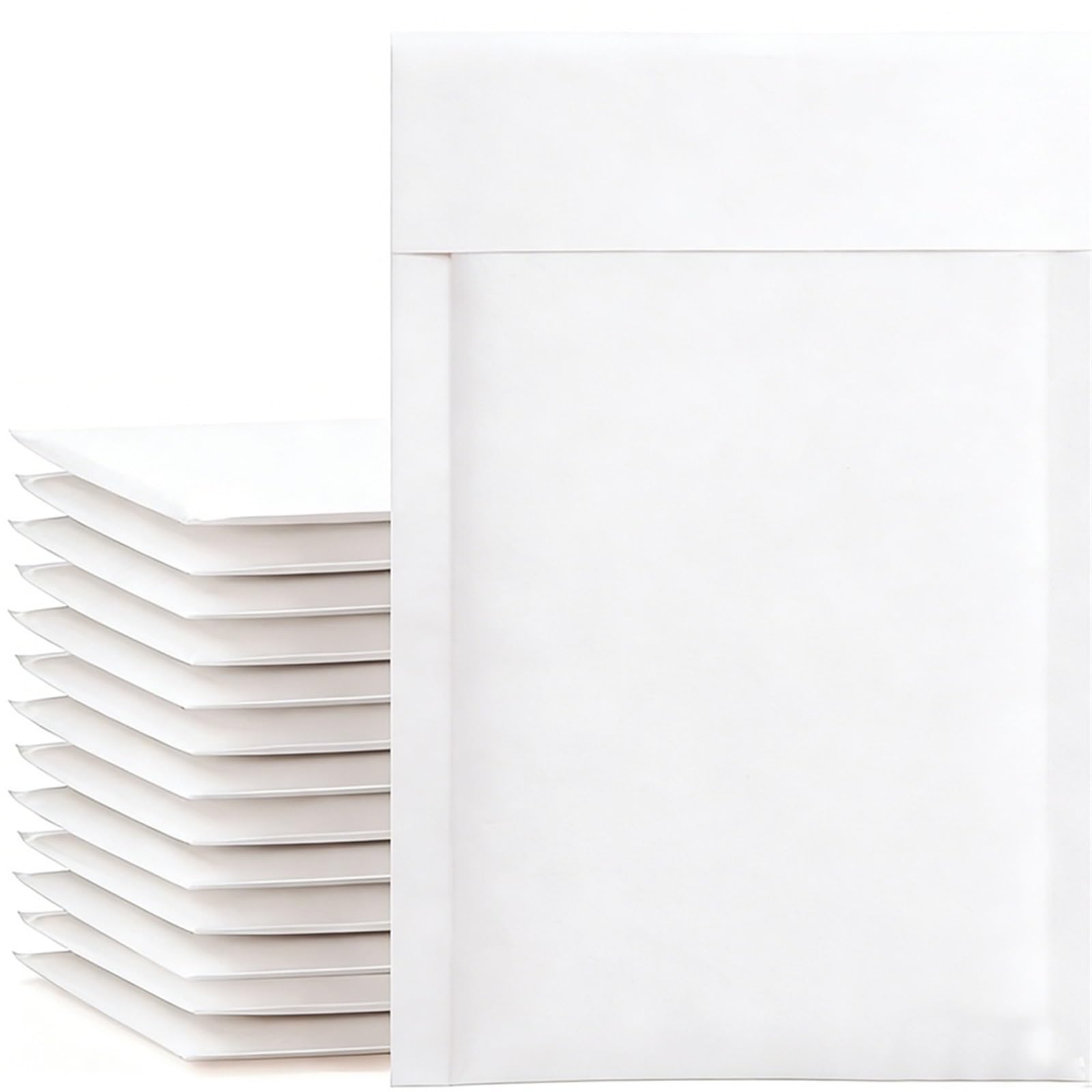 Sobres de papel almacenamiento autosellados, bolsas envío espuma acolchadas impermeables for embalaje, 70 Uds para Cosméticos(White,11 * 15cm)