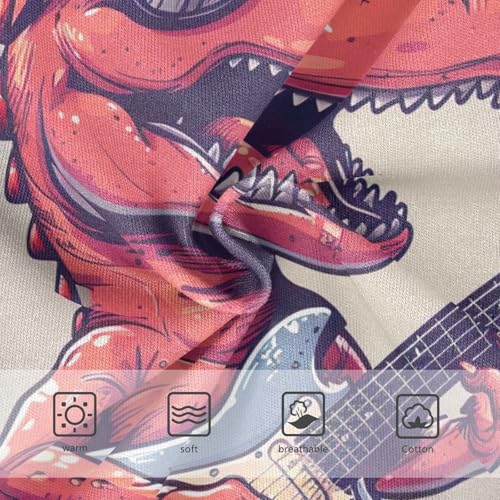 Toddler Briefs, Red Dinosaur Playing Guitar Cotton Underwear Girls, 2T–8 Years3