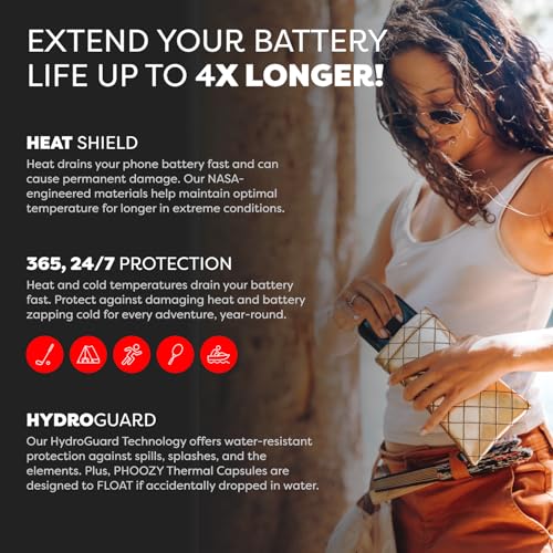 Image of PHOOZY Apollo II Thermal Phone Case with NASA-Derived Technology - Extends Battery Life 4X in Hot or Cold Weather - Military Grade 8-Foot Drop Protection Insulated Pouch - Large Gold