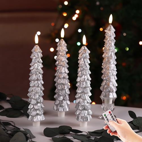 Velas cónicas de Navidad seguras sin llama para decorar sin manchas