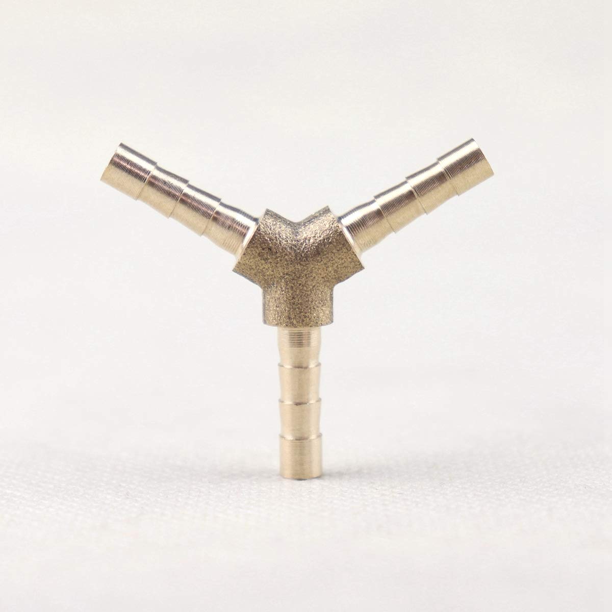 Y Shape 3 Way Connector Brass Hose Barb Fitting Pipe Tubing Splicer Fuel Water Gas (1/8