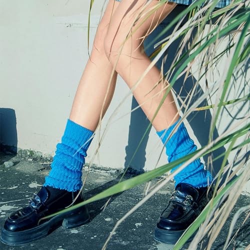 5 pairs - Autumn and winter spicy girl pile up calf socks, Japanese-style warm and slimming knit leg covers4