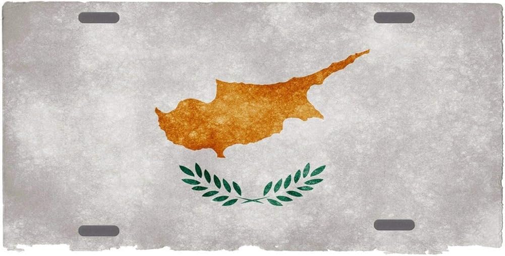Ingzzaac Metalsigna4205 Cyprus Flag Custom License Plate Republic Of Cyprus Fuzzy License Plate Sign 6X12 Inches