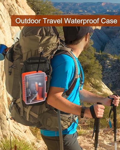 Caja seca impermeable para bote, contenedor flotante para kayak y navegación - Estuche de almacenamiento impermeable a prueba de aplastamiento para teléfonos con cuerda y bisagras de acero miniatura 6