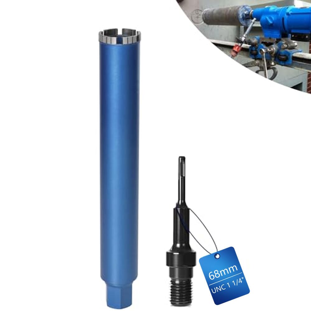Ct&t Industrie diamantboorkroon, 1¼ UNC, voor SDS-Max, diamantboorkroon voor kernboorapparaten, L 460 mm, 10 mm turbo kernboorkroon, nat-/droge boorkroon voor beton, gewapend beton, metselwerk, steen