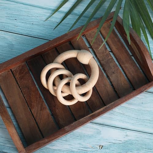 Image of Babbles Wooden Rattle for Infants 0-6 Months, 6-12 Months, Baby Rattle Toys for Sensory Play, Gift for New Born Baby Girl Boy (Ring Rattle)