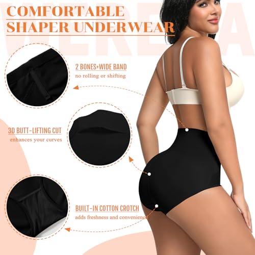 Image of Werena Tummy Control Shapewear for Women High Waisted Body Shaper Panties Seamless Shaping Underwear Panty Girdle