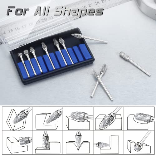 Set de fresas de carburo con corte doble y 1/8" de eje, 10 piezas miniatura 2