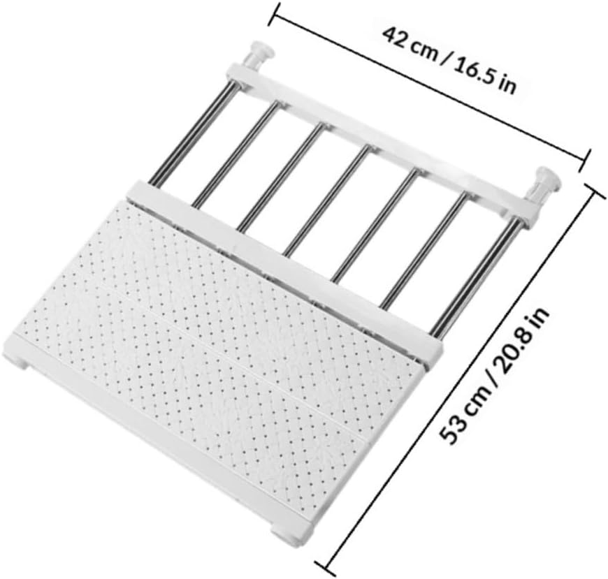 Adjustable Wardrobe Shelf Divider 33-53cm X 42cm White Closet Shelf Organizer Storage Rack for Home Clothing Storage