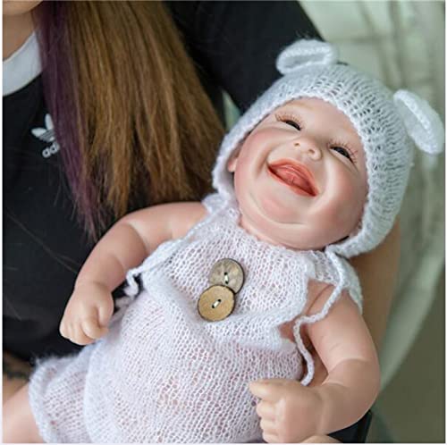 HOMONEY Neugeborene Puppe, 19 Zoll Reborn Ganzkörper Weiches Silikon Baby Süßes Glückliches Baby Wasserdichtes Badespielzeug Mädchen Körper – Bild 7