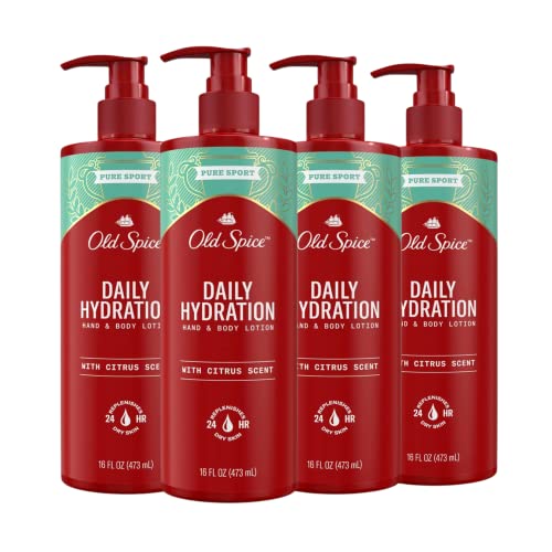 Old Spice Daily Hydration Hand & Body Lotion For Men, Pure Sport With Citrus Scent, 16.0 Fl Oz (Pack Of 4) #TOP26