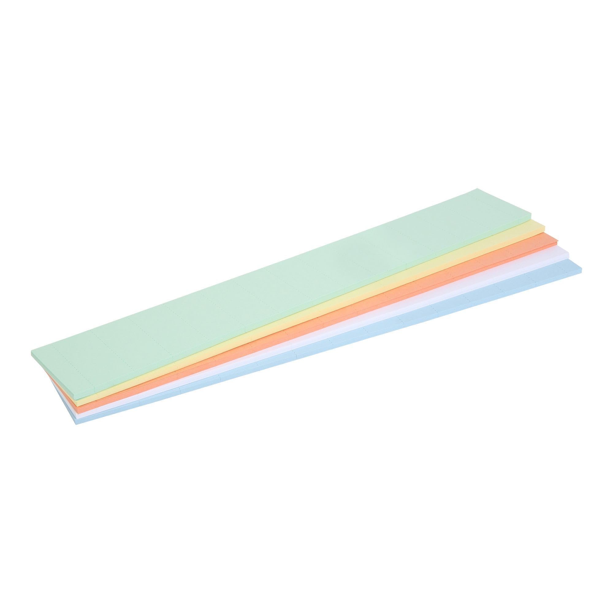MasterVision Pack of 1000, Magnetic Data Card Replacement Paper Inserts, 1" x 2" Inserts, 5 Assorted Colors, Great for Labeling Shelving, File Cabinets & Dry Erase Boards