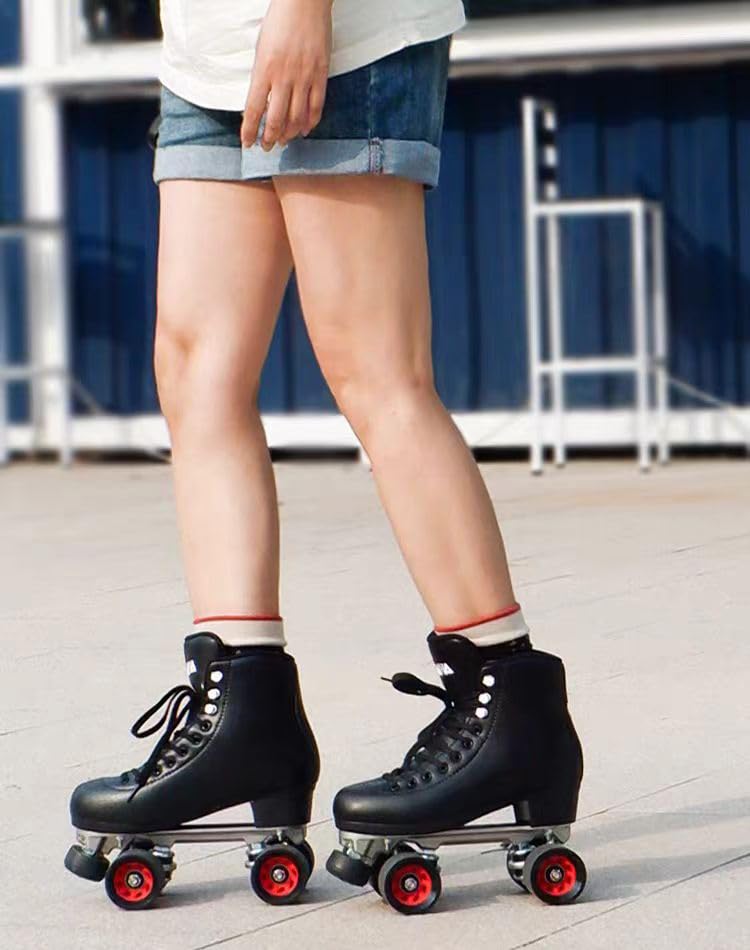 Ruedas profesionales para patines, 58 mm x 32 mm, dureza 88A, material de poliuretano negro y azul (8)