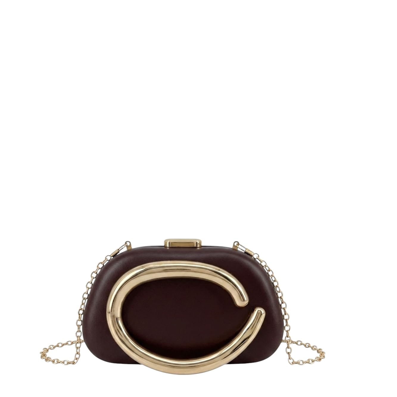 MODELISA - Bolso de Fiesta Tipo Clutch para Mujer, Cartera de Mano Elegante con Cadena de Hombro de Noche Rígido para Bodas, Ceremonias y Eventos