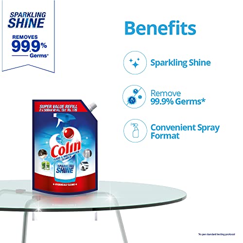 Colin-Glass-and-Surface-Cleaner-Liquid-Spray-Regular-500ml-X-2-1-Litre-Indias-1-Glass-Cleaner-All-Surface-Cleaner