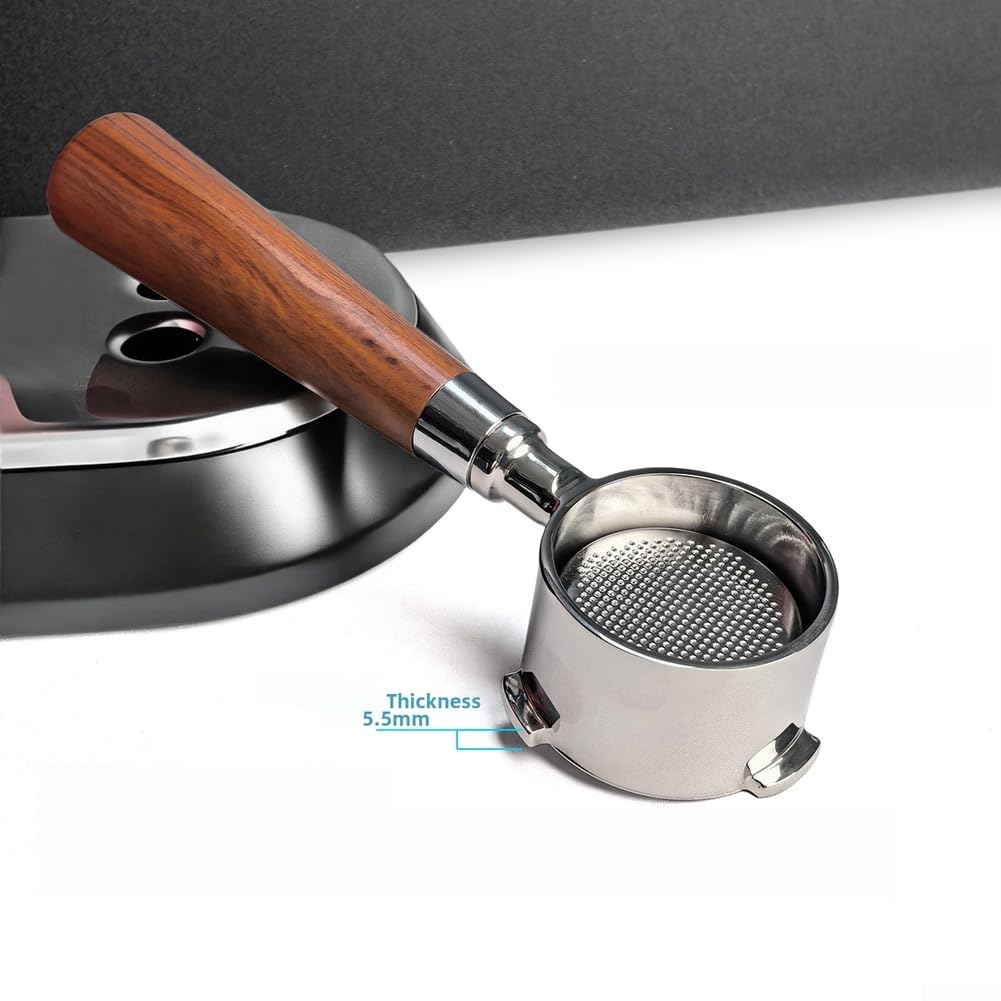 51MM Portafiltro senza fondo per Dedica EC680 EC685 EC885 con occhielli da 5,5 mm - Portafiltro in acciaio inox manico in legno per accessori espresso