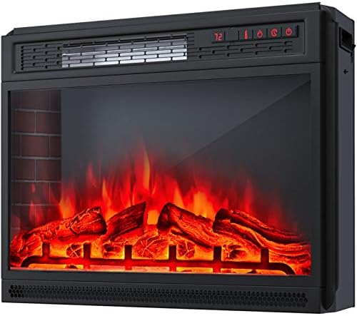 KUPPET Electric Fireplace 25.3'' Fireplace Insert with Remote Control 500W/1500W- in Wall Recessed - 6H Timer - Digital LED Display - Safety Cut Off