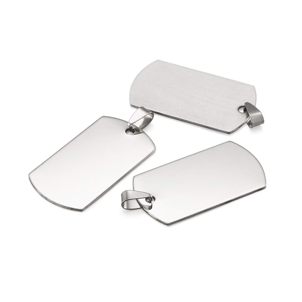 PandaHall 50pcs Stainless Steel Rectangle Blank Stamping Tags Pendants Charms 43x24mm with Snap On Bails for DIY Jewelry Making - Image 3