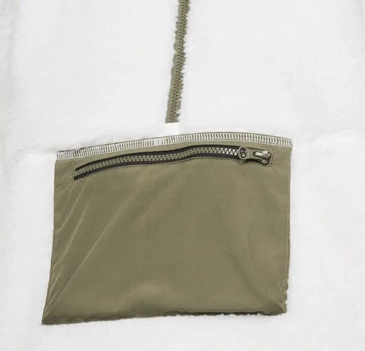 Nike Club Fleece Men's 1/2-Zip Anorak Plush Jacket DQ4880-133, White/Olive (US, Alpha, Medium, Regular, Regular, Polyester)3