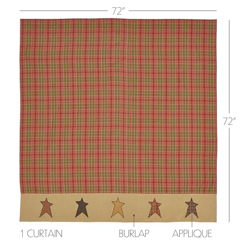 VHC-Brands-Stratton-Primitive-72×72-Stars-Border-Shower-Curtain-Red-Rod-Pocket-Appliqued-Cotton-Button-Holes-for-Hooks-Square-Bath-Decor VHC Brands Stratton Primitive 72×72 Stars Border Shower Curtain Red Rod Pocket Appliqued Cotton Button Holes for Hooks Square Bath Decor