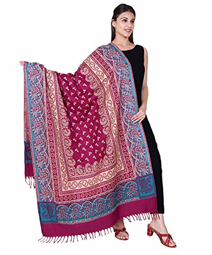 Image of Multicolor Women Bridal Wear|Pure Wool Shawl| Shawl For Women|Size 40*80| Warm Woolen Winters Styles | NY525