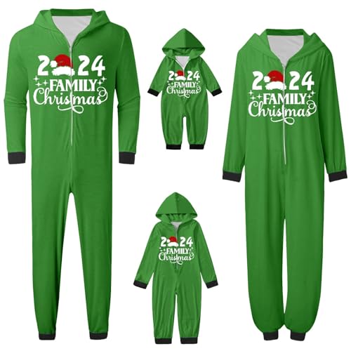 Pijama Navidad Familia Invierno Interior Familia Pijama Navidad Con Capucha Pijama Navidad Conjunto Impresión Alce Divertido Pareja Pijamas Navideños Para Papá Mamá Hija Hijo Regalo Navidad, Verde,