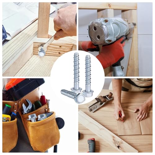 posionks 20 Stücke Betonschrauben 8mm Sechskantschrauben Universaldübel Langschaftdübel,Fensterrahmendübel Spreizdübel, Wandmontage Schraubensatz