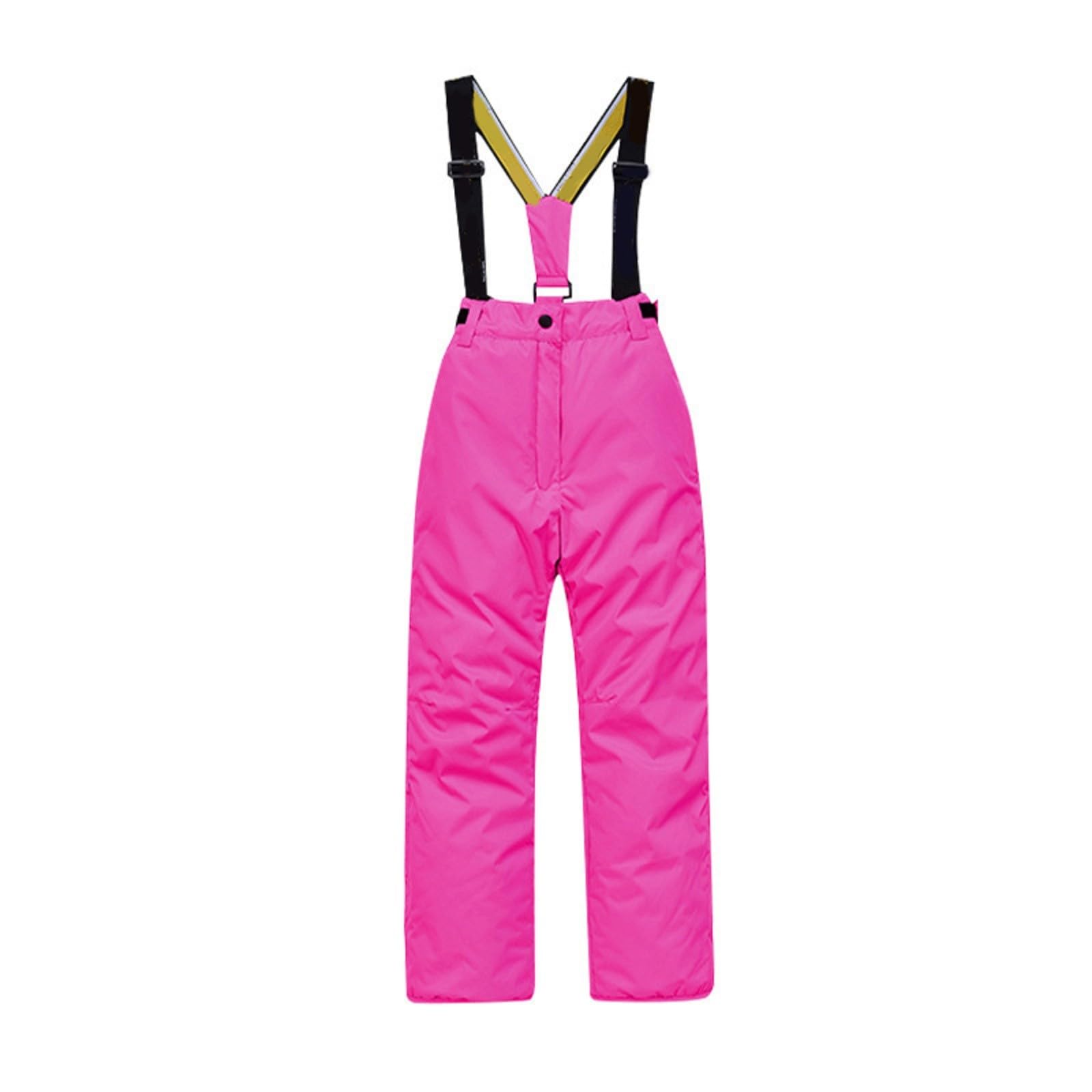 Pantalon de Ski Enfants Softshell Imperméable Thermique Salopette de Ski Garçons Filles Hiver Chaud Pantalons de Neige Enfant Extérieur Pantalon de Montagne Randonnée