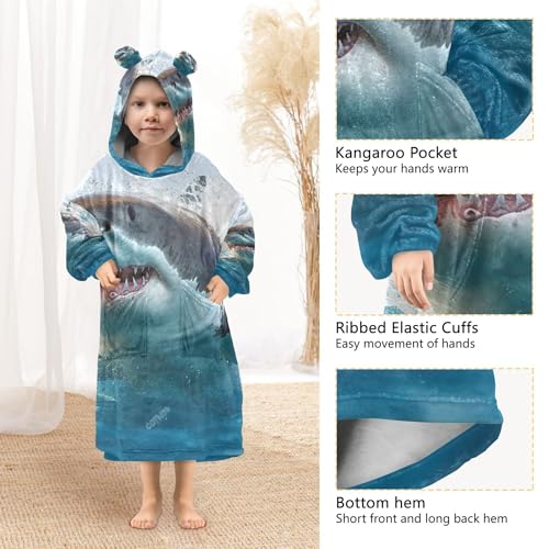 Elephant Cub Wild Kids Wearable Blanket Teen Girls Sherpa Sweater Animal Toddler Boys Hoodie Oversized Sweatshirts4