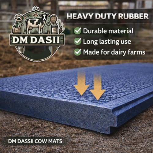 Image of DM DASII EVA Cow Mat for Dairy Farm | Anti-Slip Cattle Shed Flooring Mat for Cow & Buffalo | Heavy Duty Waterproof Livestock Mat | Comfortable, Shock Absorbent & Easy to Clean (Deluxe, Blue)