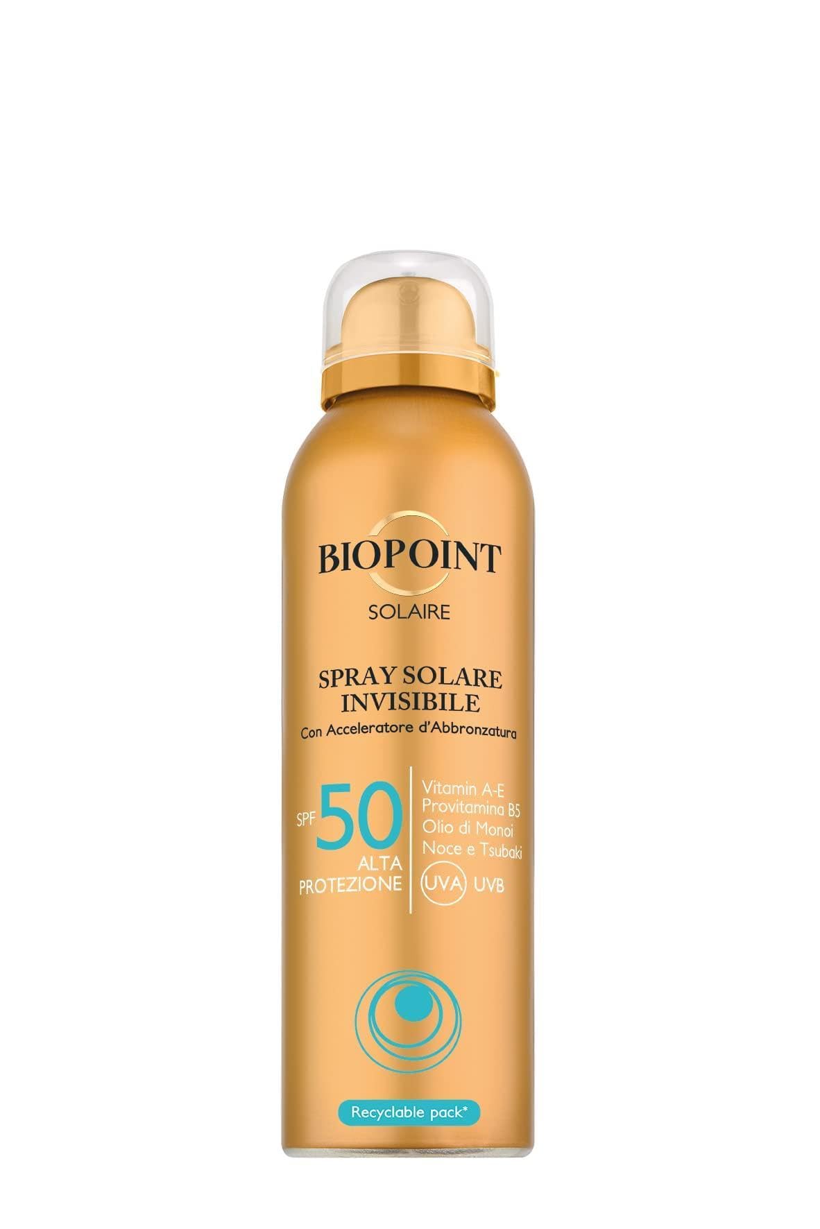 Biopoint Unisex Bronze Solaire Unsichtbares Sonnenspray, Hoher Schutz, 150 Ml, Mit Bräunungsbeschleunigung, Ohne Mineralöle, Farbstoffe, Nickelfrei Und Wasserfest