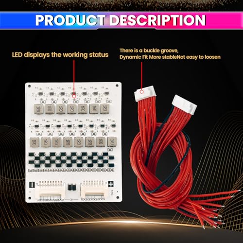 Image of amiciSolar 16S 2A Active Balancer Board for LFP LiFePO4 Lithium Li-ion Lipo LTO Battery Packs - Inductive Energy Equalization for 3.0V~4.2V Cells, Efficient Voltage Balancing