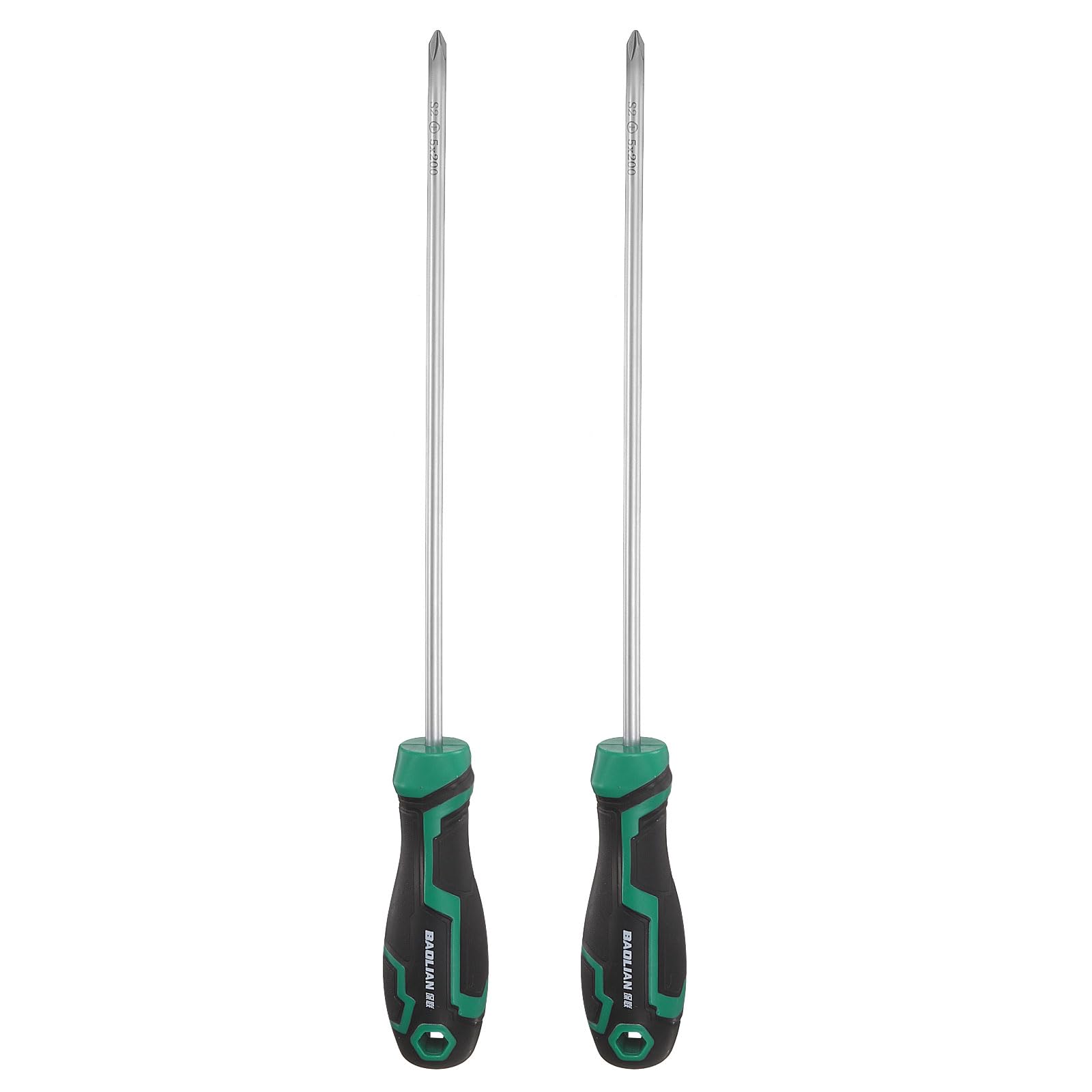 sourcing map 2pcs PH1 Phillips Screwdriver 11.6" Length S2 Steel Magnetic Screwdrivers with Ergonomics Grip for Fastening Loosening DIY Repairing — image 1