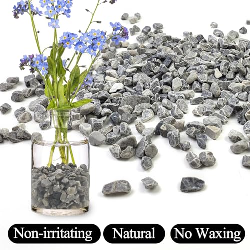 Image of 20lbs Grey Pebbles for Landscaping, 3 /8inch Small Rocks for Gardening Succulent Cactus Plants, Natural Polished Pebbles, River Rocks for Plants, Vases
