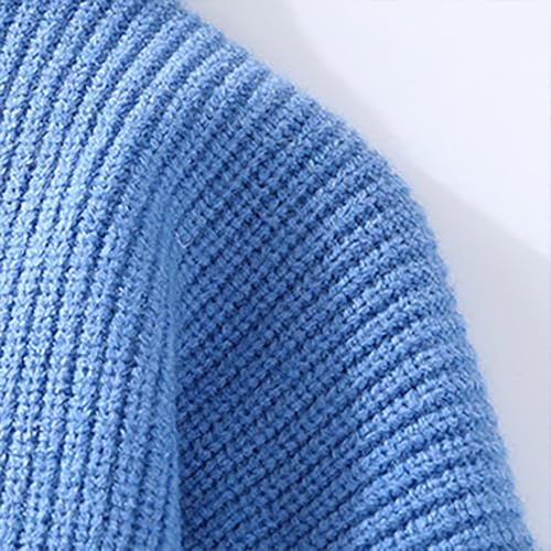 Men Quarter Zip Sweaters Fall Winter Mock Neck Sweaters Striped Long Sleeve Cable Knit Sweaters Fashion Jumper Tops2