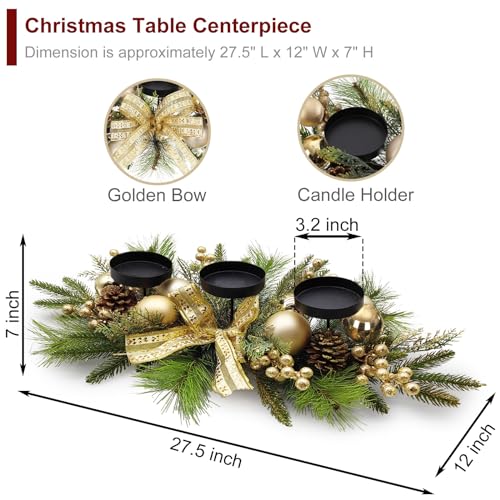 Goldglitterychristmascandlecenterpiecewithberriesandpinecones275inch  Urban Country Home Decor Gold glittery christmas candle centerpiece with berries and pinecones 275 inch  urban country home decor