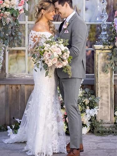 SOLOVEDRESS Men's 3 Piece Suit Regular Fit Formal Groomsman Tuxedos for Wedding Party(Blazer+Vest+Pant)4