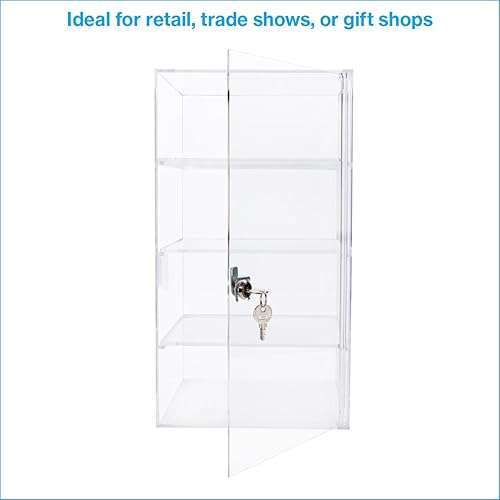 Miniatura 2 de SSWBasics Vitrina de torre de acrílico de 4 estantes, 9¾ pulgadas de ancho x 9¾ pulgadas de profundidad x 18.5 pulgadas de alto, con estantes