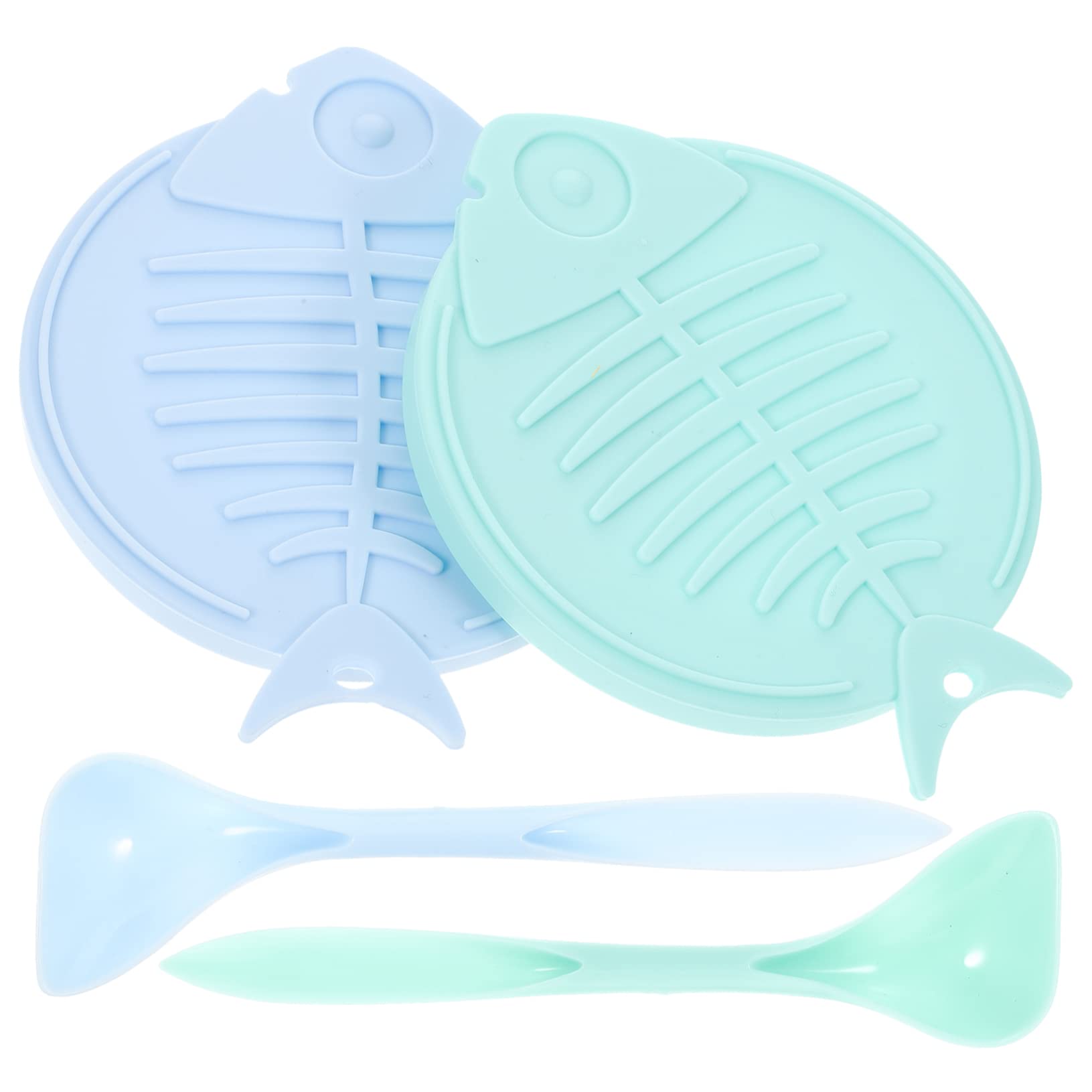 HOLIDYOYO 1 Set Silicone Can Covers Cat Food Spoon Reusable Durable Pet Food Lids Keeps Fresh Prevents Odors Easy to Clean Use for Dogs Cats