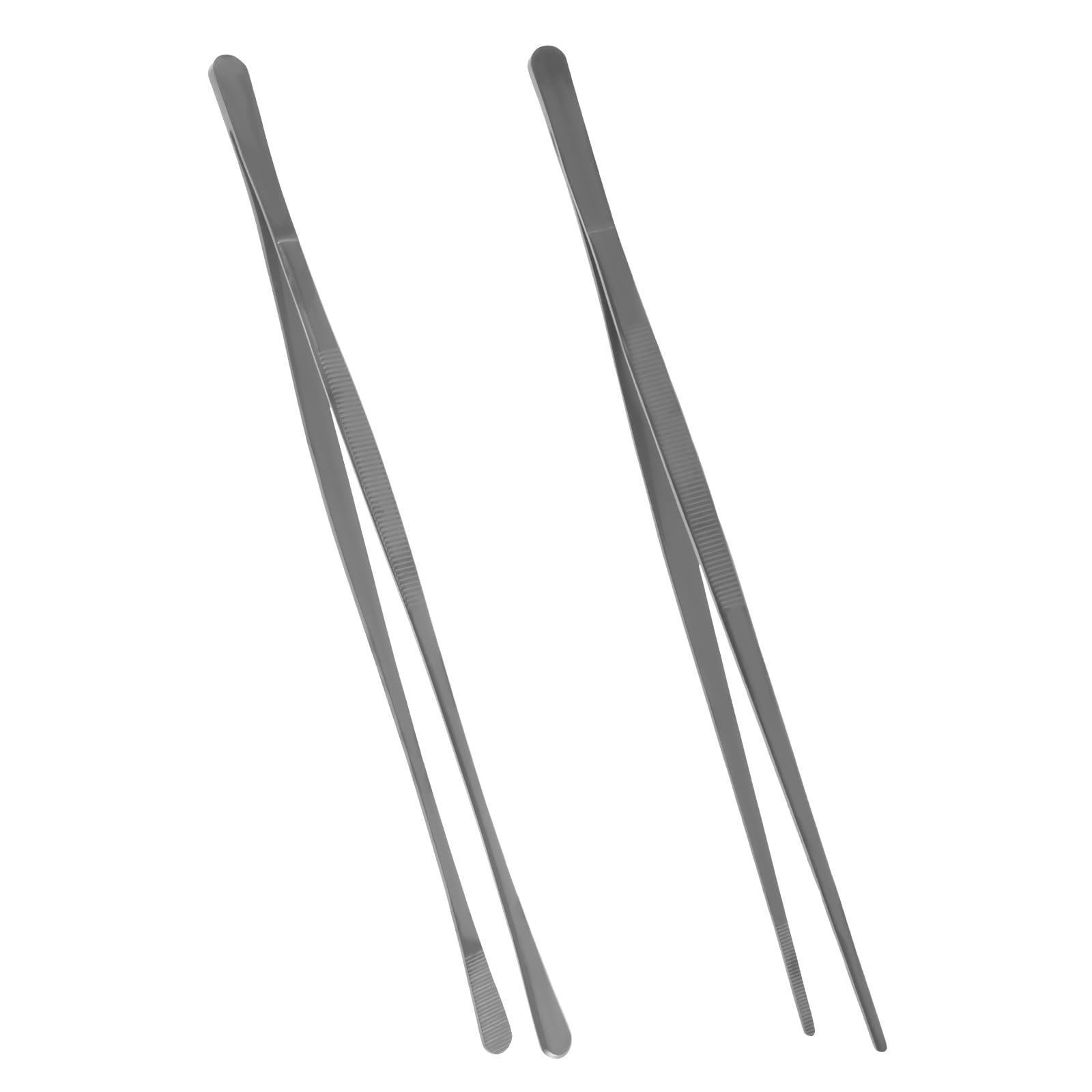 2 Pcs Fine Tweezer Tongs 12 Inches Kitchen Cooking Tongs Stainless Steel Food Tweezers Professional for BBQ Baking Serving Cleaning