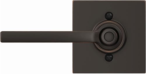 Miniatura 320 de Schlage Latitude F10 LAT 622 CEN Manija de paso con roseta Century, para pasillo y armario, negro mate Mate negro