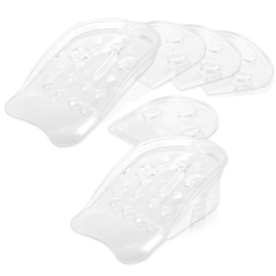 5 Layer Silicone Gel Heel Insert Shoe Taller Pad Height Increase Insole Lift Men Women Shoe Adjustable Pads Transparent Invisible Lifts, One Pair