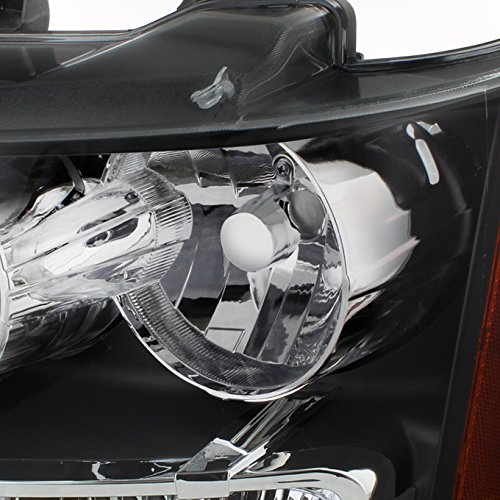 Akkon - For Black Bezel 07-13 Suburban Tahoe Avalanche Headlights Front Lamps Direct Replacement Left + Right #TOP6