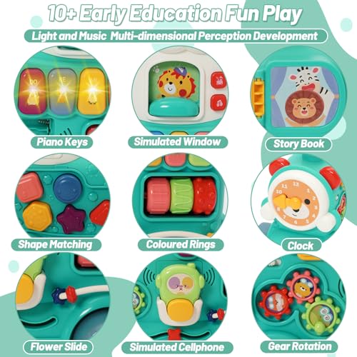 Image of 3 in 1 Baby Walker Activity Center Learning Fist-Step Push Toys, Sit-to-Stand Learning Walker Early Educational with Music Panel for Infant Toddler 6+ Months