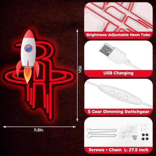 Image of Basketball Team Neon Sign, Sport Light Up Dimmable Basketball Team Logo Hanging USB Powered Led Neon Sign for Wall Decor, Bedroom, Man Cave, Party, Birthday Party Christmas Merch Deco Gift for Boys Teens Fans