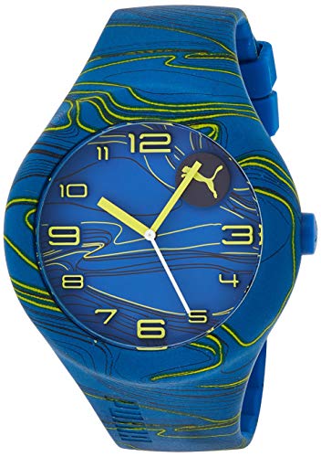 PUMA Form XL Men's Quartz Watch with Black Dial Analogue Display and Black Silicone Strap