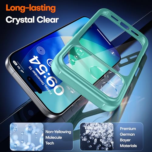 Image of TAURI for iPhone 17 Pro Case, with Screen Protector, Green