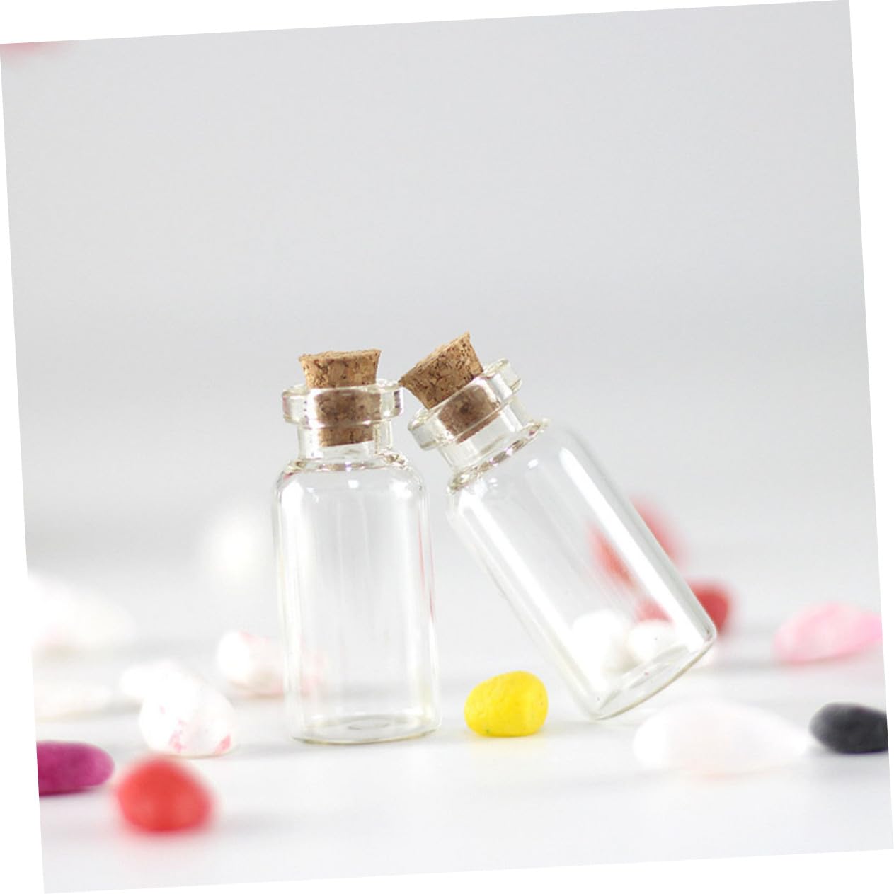 Toyvian 100 Stück Kleine Transparente Glasflaschen mit Holzkorken 3 Ml Aufbewahrungsflaschen für Selbstgemacht Schmuckfläschchen Geschenkbehälter Umweltfreundliches Material