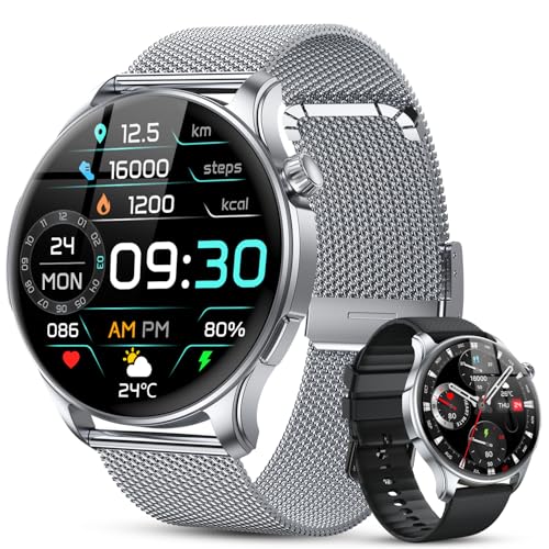 Reloj Inteligente Hombre Mujer Smartwatch con Llamadas: Impermeable Fitness Tracker Bluetooth Digital Smart Watch Pulsera Podómetro Deportivo Actividad Pulsómetro Monitor de Sueño para Android ios